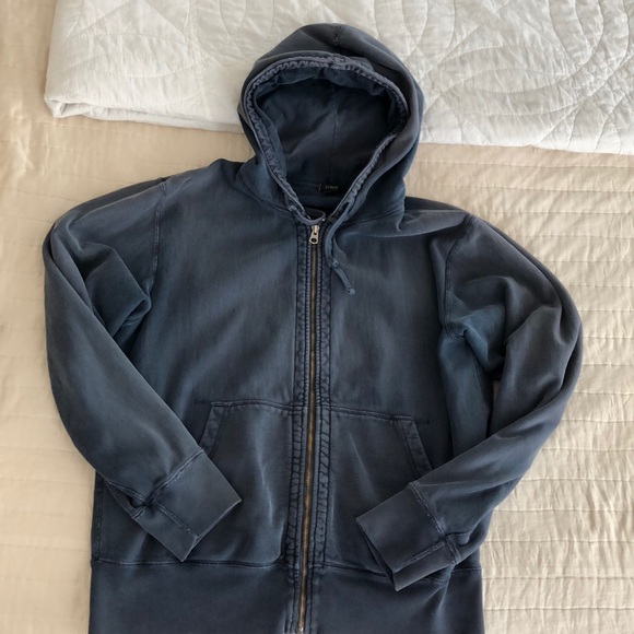 J. Crew Garment-dyed french terry hoodie, Navy, L - Picture 1 of 8